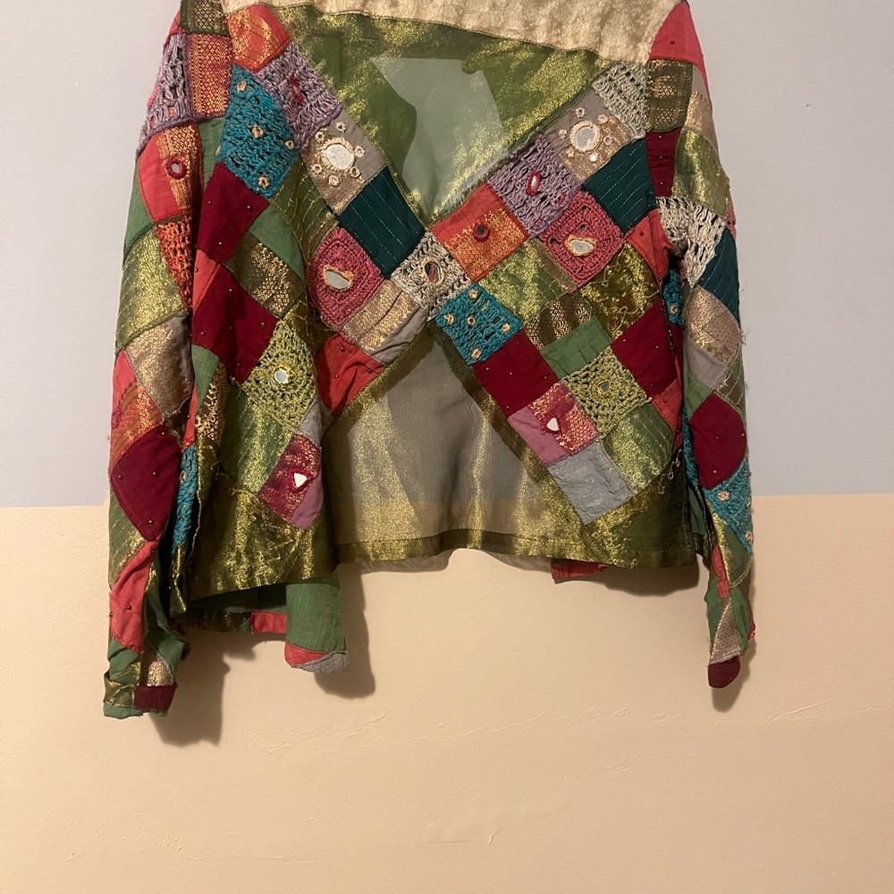 Boho Patchwork Embroidered Jacket - Multicolor - image 2
